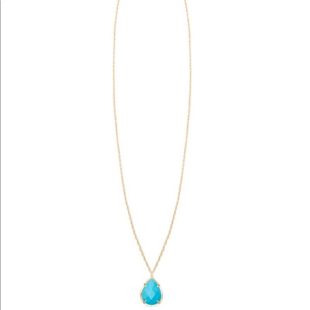 KENDRA SCOTT TURQUOISE DROP NECKLACE
